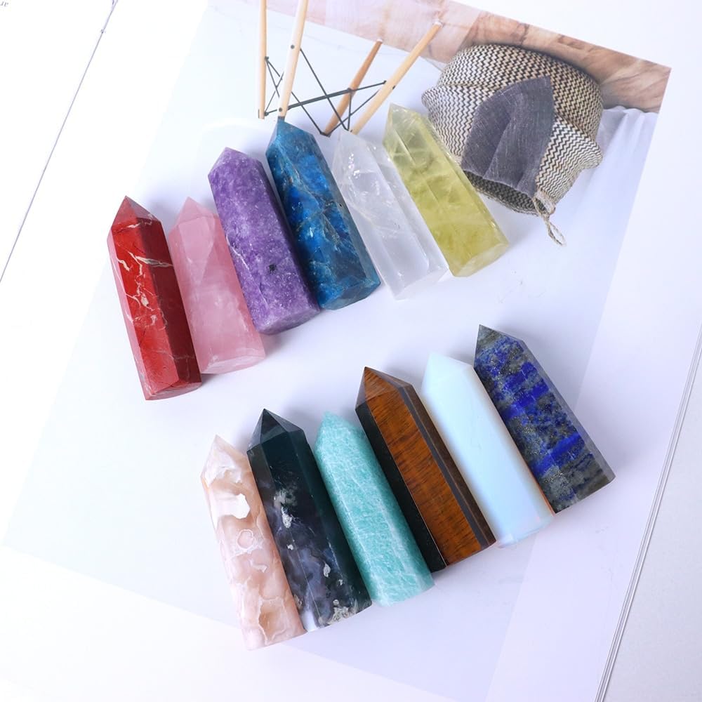 PEKMAR Green Fluorite Crystal Tower Home Decoration
