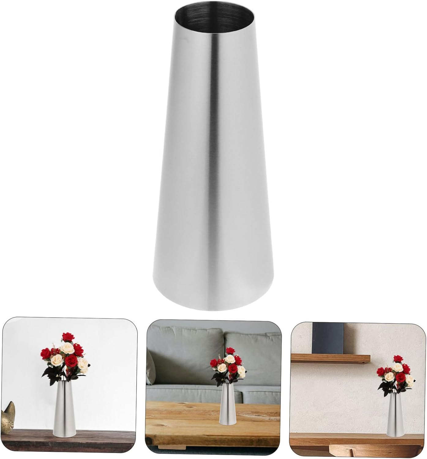 BESPORTBLE Desktop Flower Vase Stainless Steel