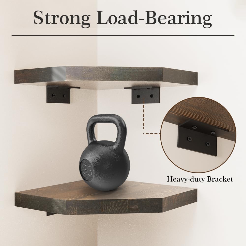 Habudda Corner Shelf Dark Walnut 100 Pine Wood