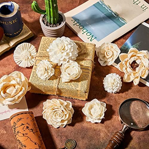 Waydress 15 Piece Reed Diffuser Flower Set with Rope