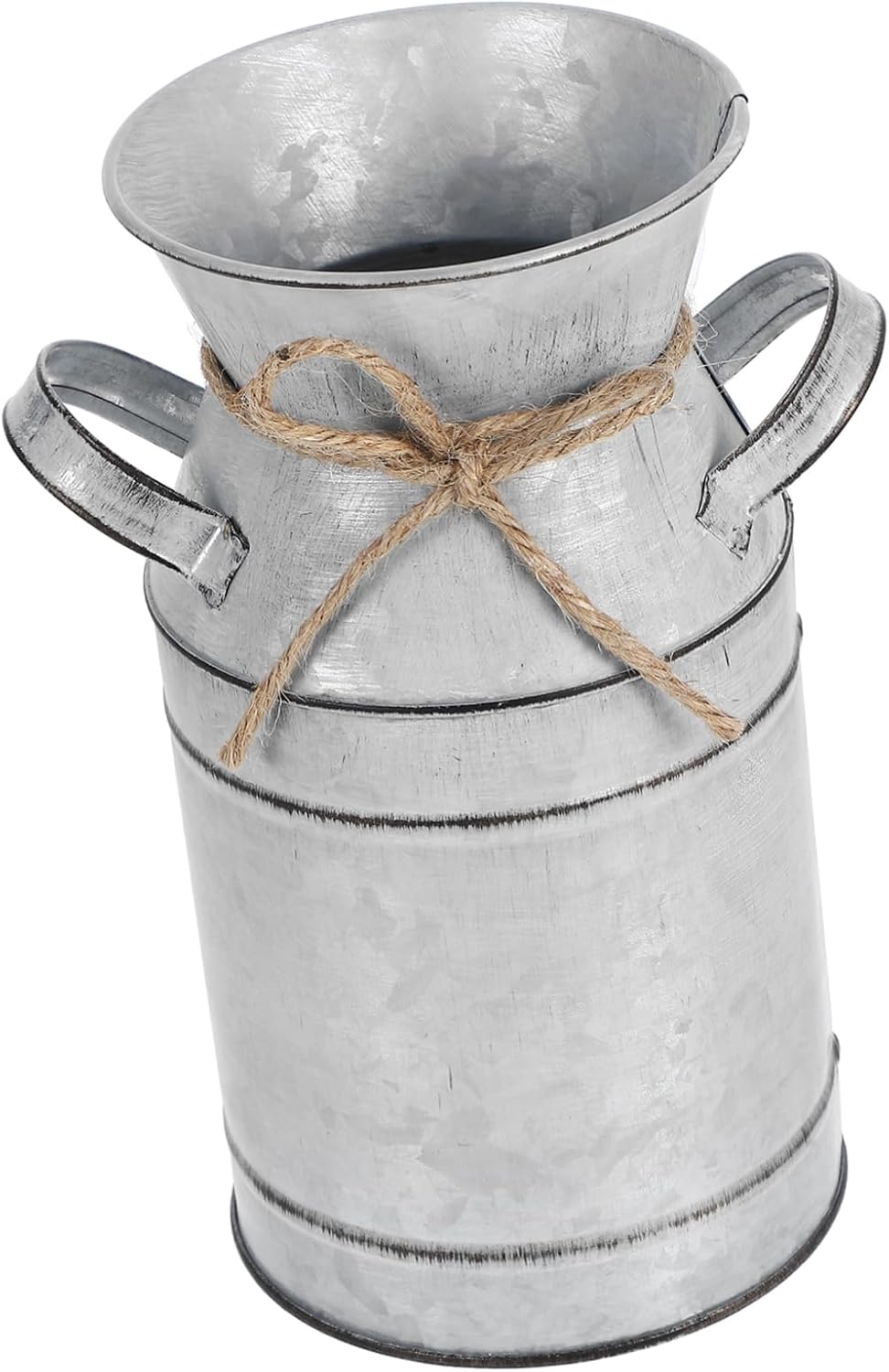 Rustic Metal Jug Vase for Flowers and Decor