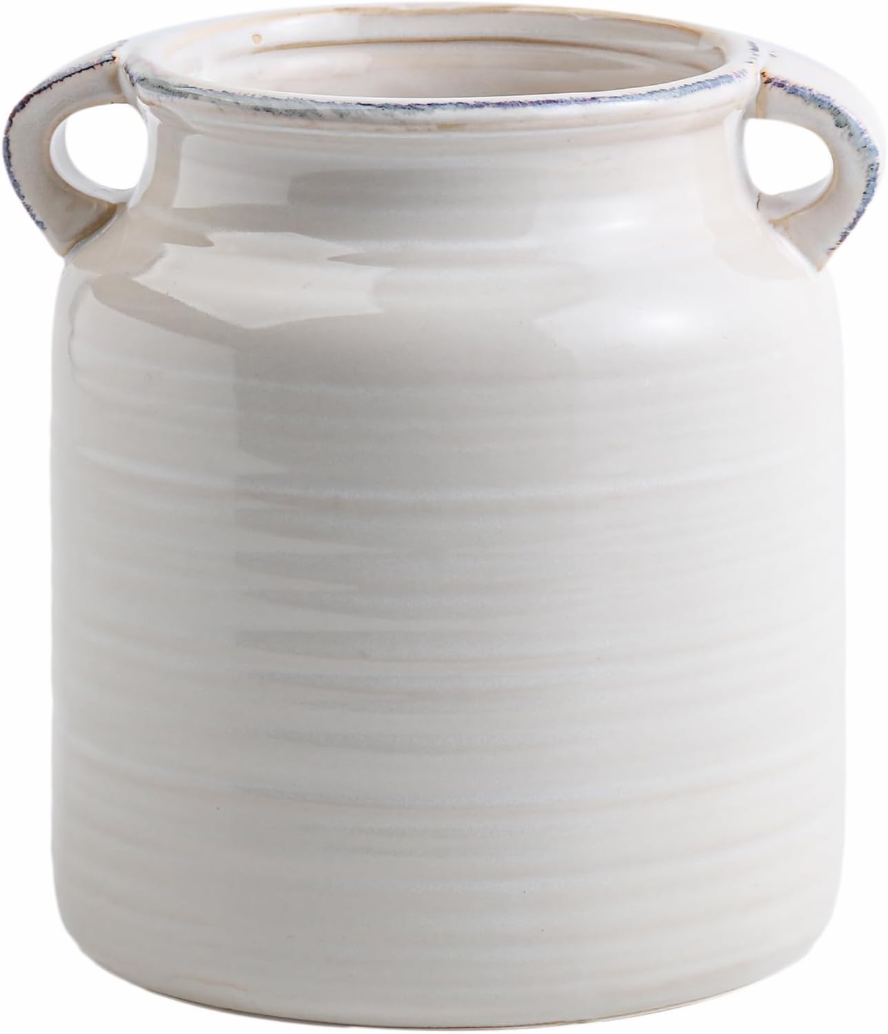 Ceramic Rustic White Flower Vase for Home Decor