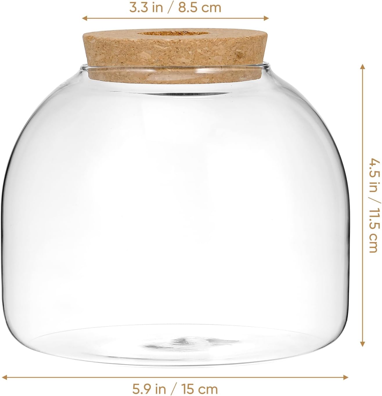 Happyyami Glass Terrarium Jar with Wood Cork