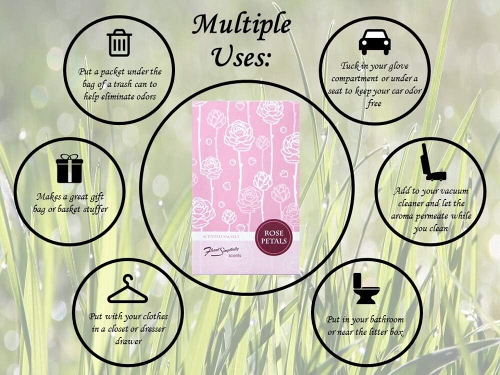Rose Petals Scented Sachets Pack of 6 Spring and Summer
