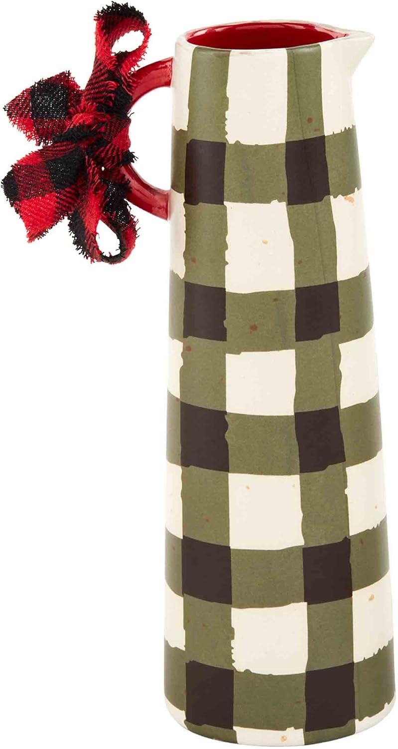 Mud Pie Green Check Bud Vase 725 x 235