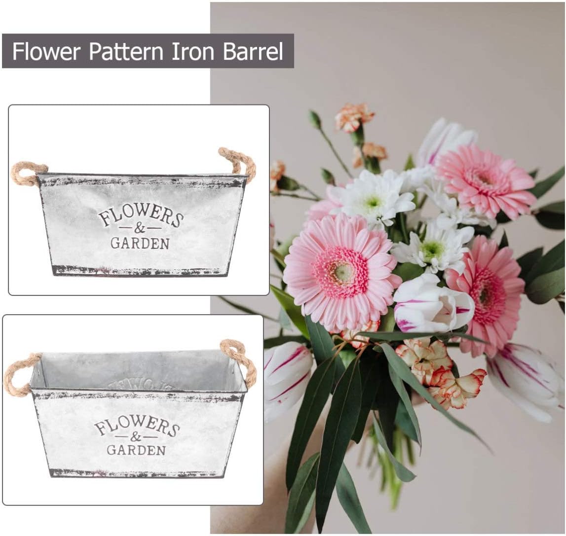 Wakauto Bucket Iron Vase for Dried Flowers