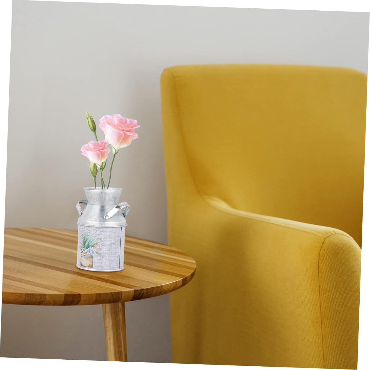 PRETYZOOM 3pcs Retro Tinplate Flower Vase with Handle