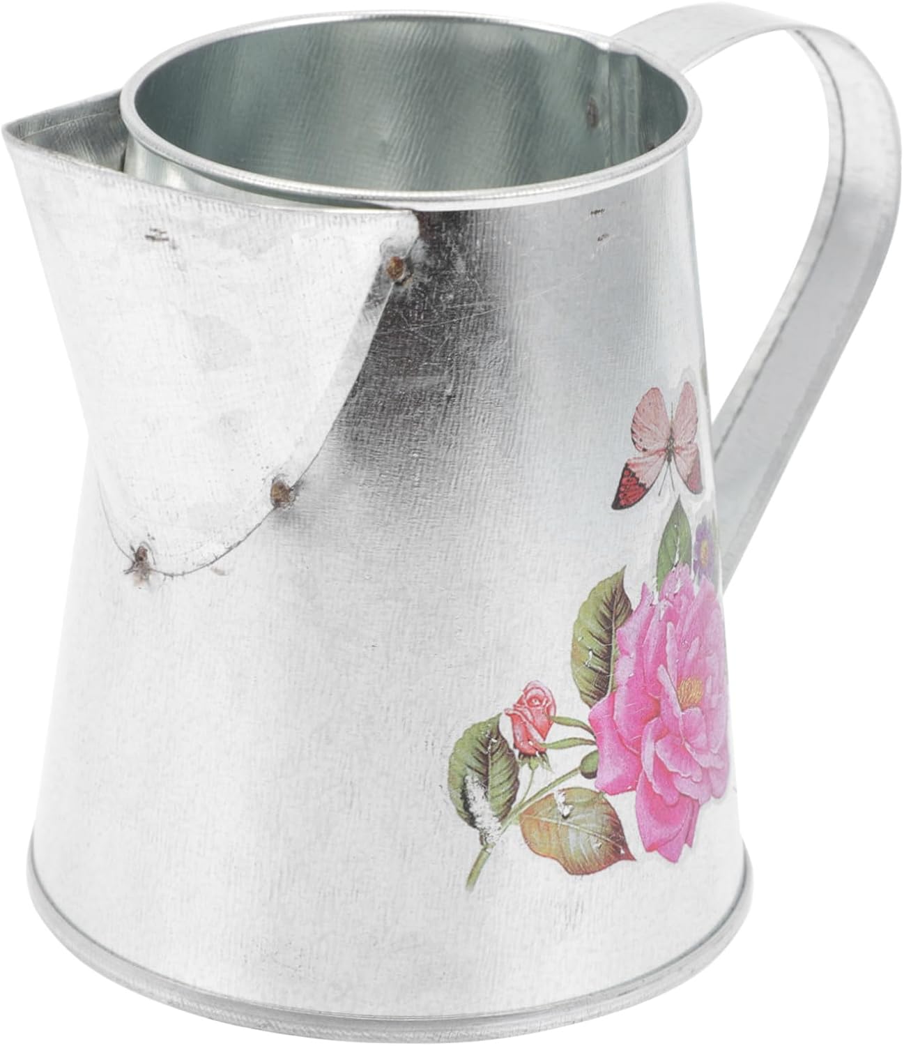 Rustic Iron Flower Vase Bucket for Home Decor