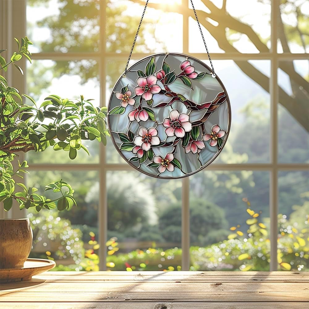Cherry Blossom Branch Acrylic Window Hanging Ornament