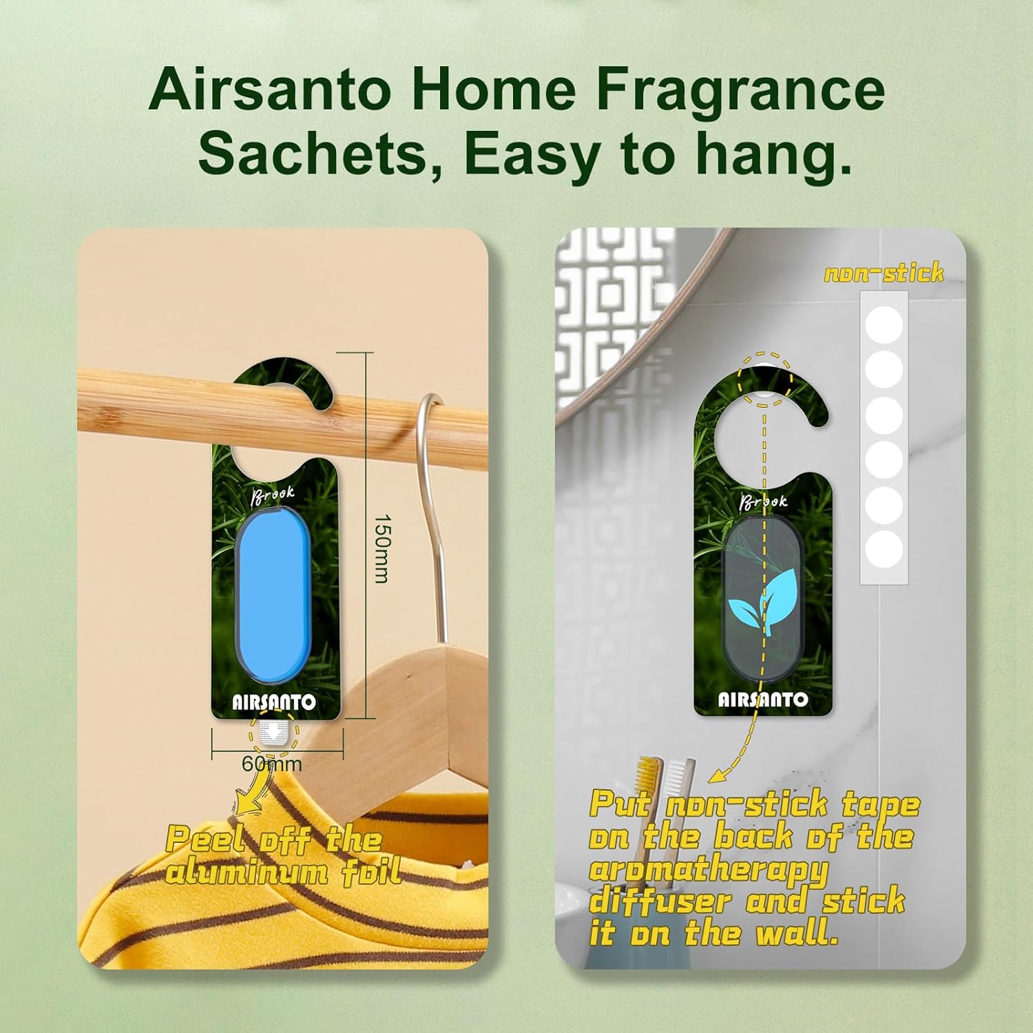 Airsanto Fresh Scent Sachet Pack of 6 for Drawers Closets
