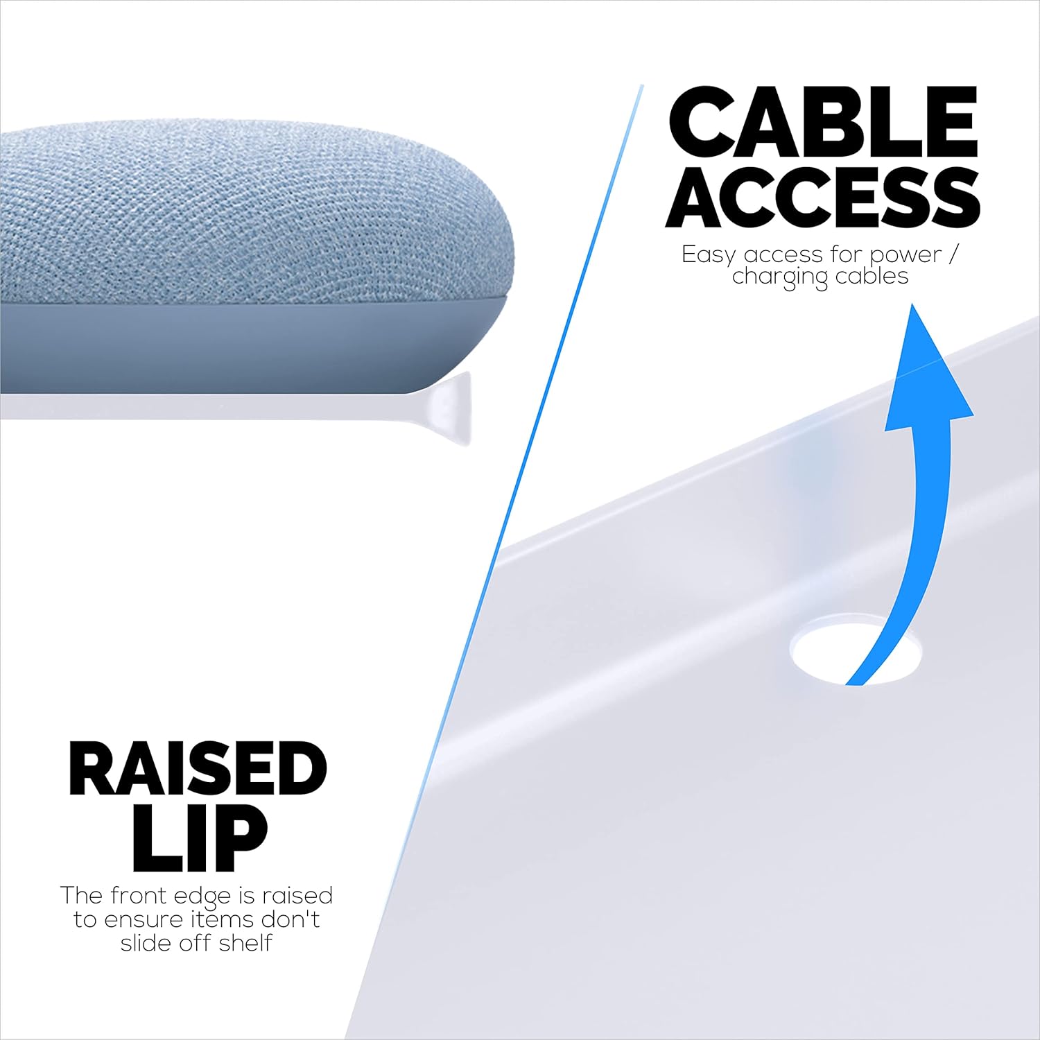 BRAINWAVZ Floating Metal Wall Shelf 2-Pack White