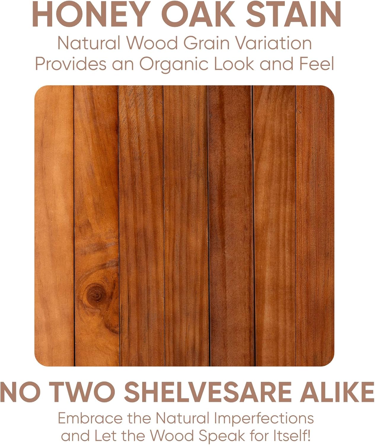 Homeforia 60 Inch Floating Honey Oak Shelves Set of 2