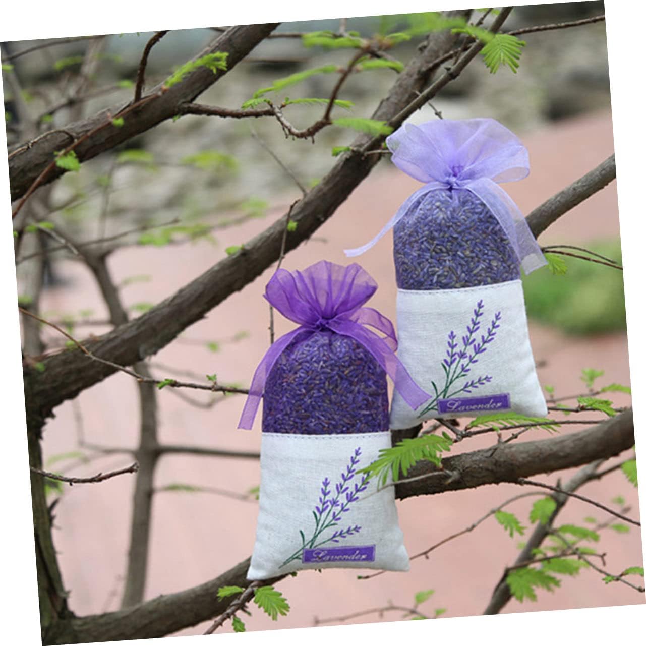 22Pcs Lavender Sachet Bags with Handmade Floral Design for Home and Car Decoration
