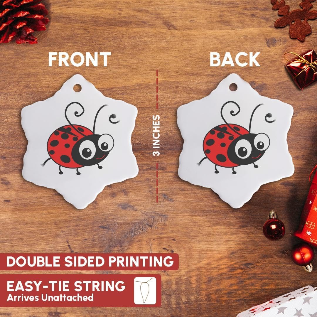 3dRose Cute Ladybug 3 Inch Porcelain Ornament