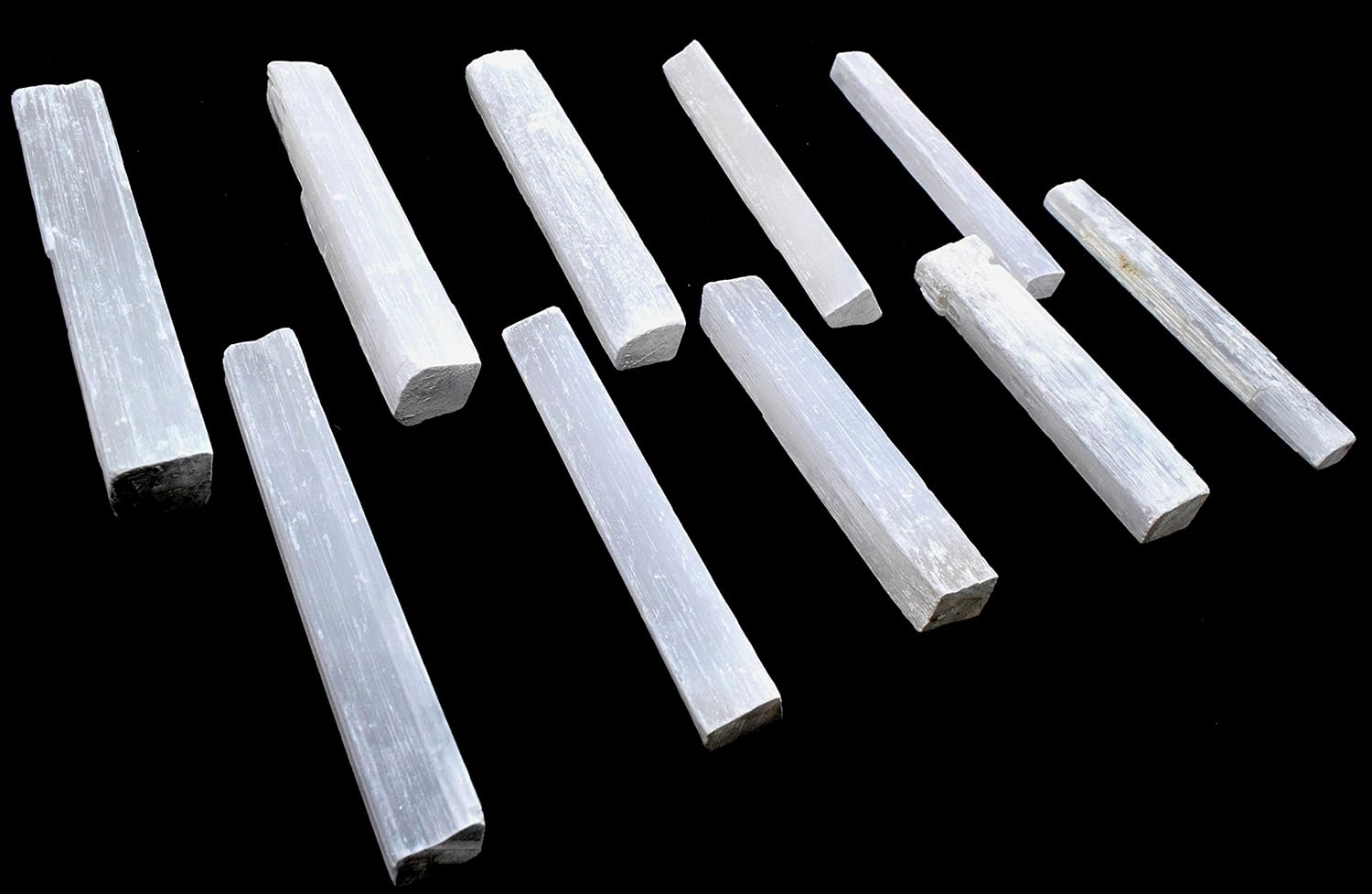 HQRP 5PCS White Selenite Sticks Natural Sparkling Gemstone