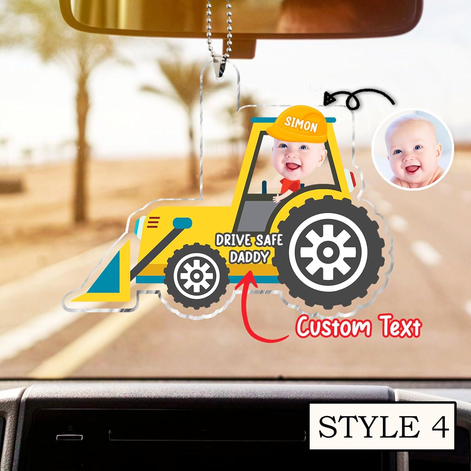 Personalized Photo Car Hanger for Dad Father Happy Fathers Day 2024 Gift