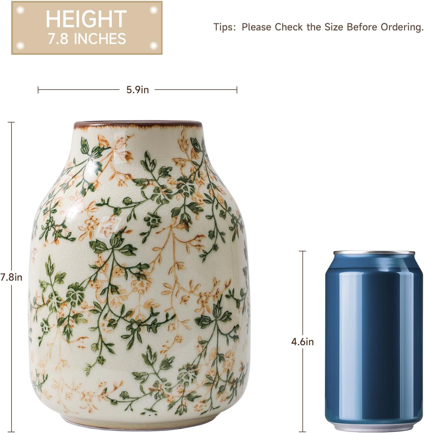 Luweoxy Rustic Vintage Ceramic Vase 78 Inch