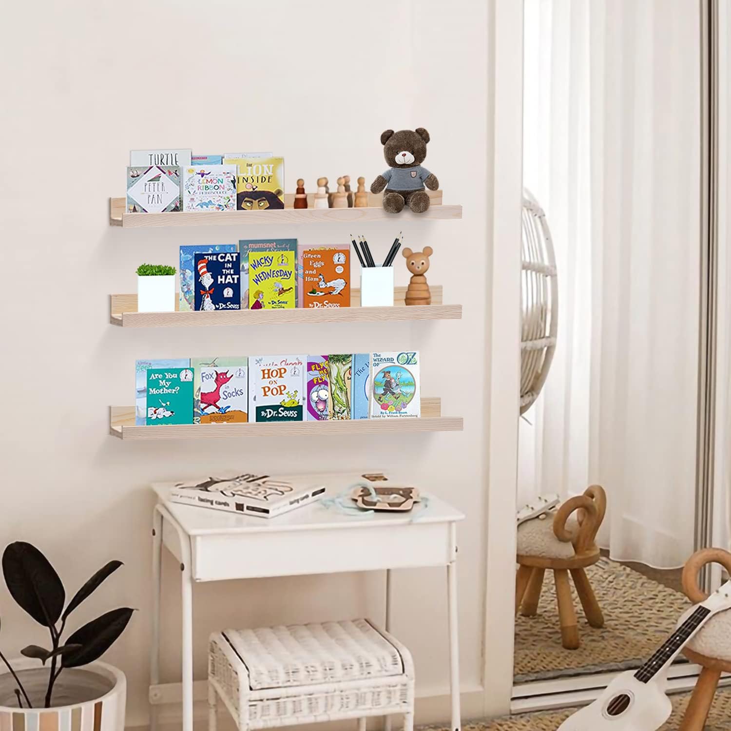 AZSKY Floating Picture Shelves Set of 3 24 Inch Wall Mount