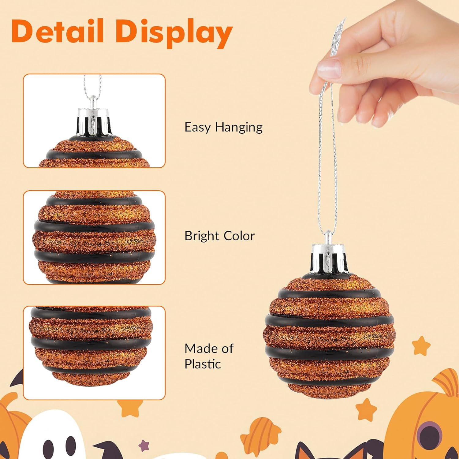 Fruasio Halloween Ornaments 61PCS Shatterproof Set