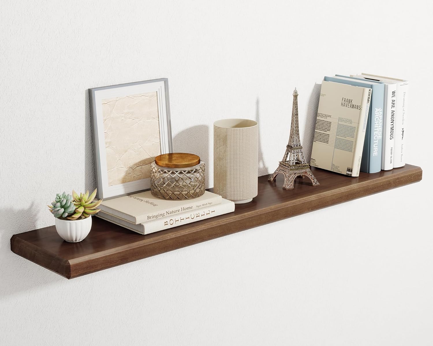 Axeman 48 Inch Walnut Floating Shelves Set of 2