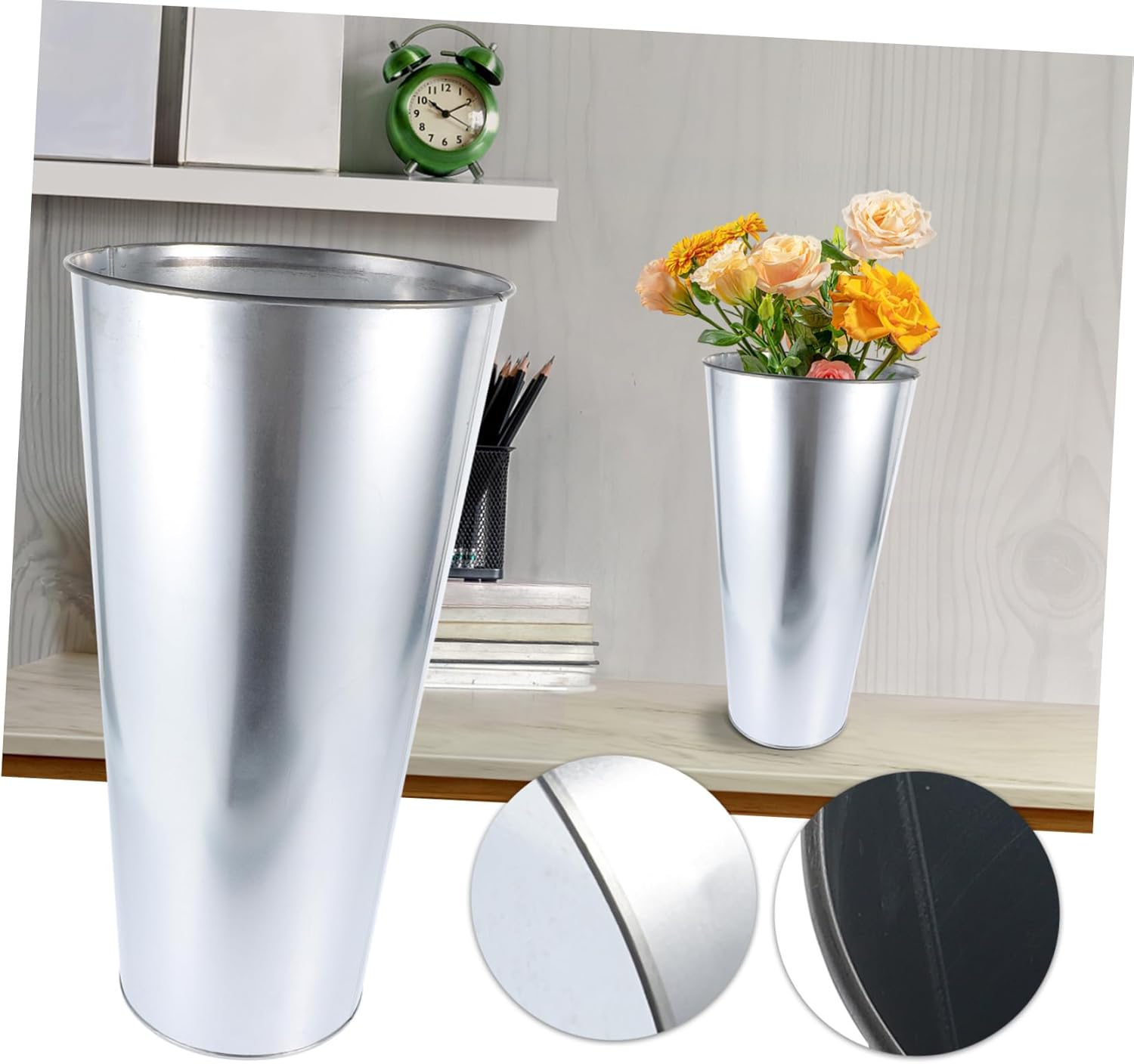 Amosfun Iron Art Flower Bucket Premium Vase for Dried Flowers
