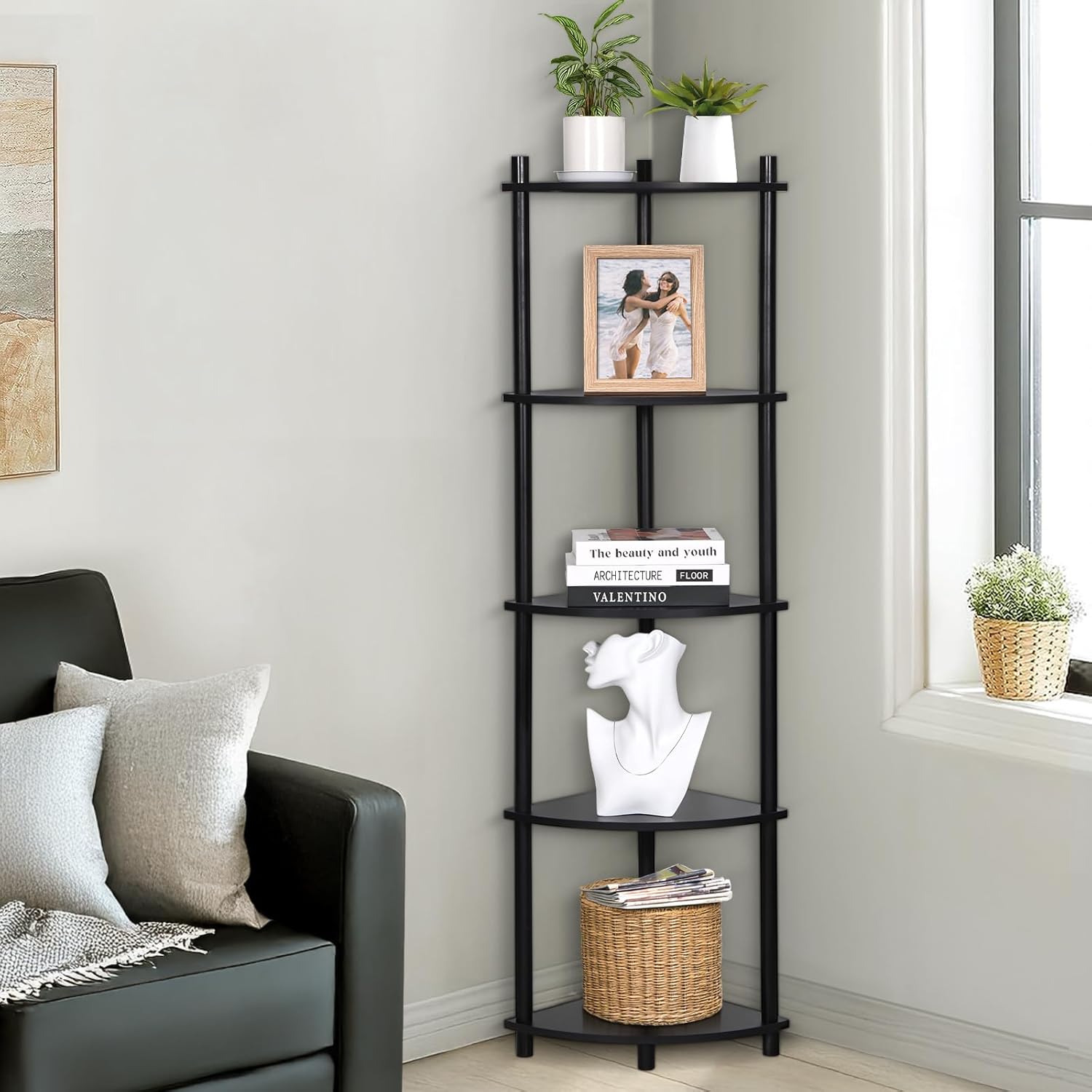 YGYQZ 5 Tier Wood Corner Shelf Stand