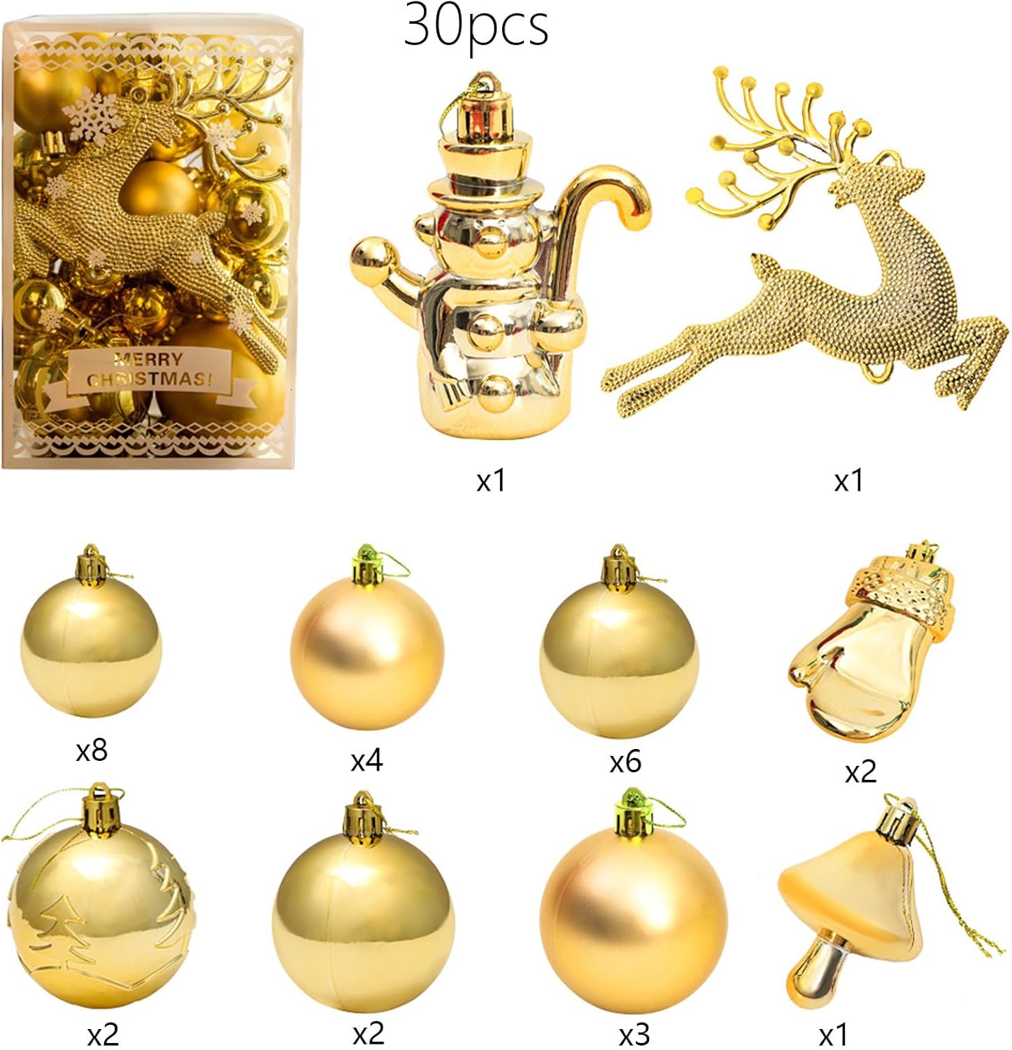 Shatterproof Christmas Tree Ornaments with Colorful Designs