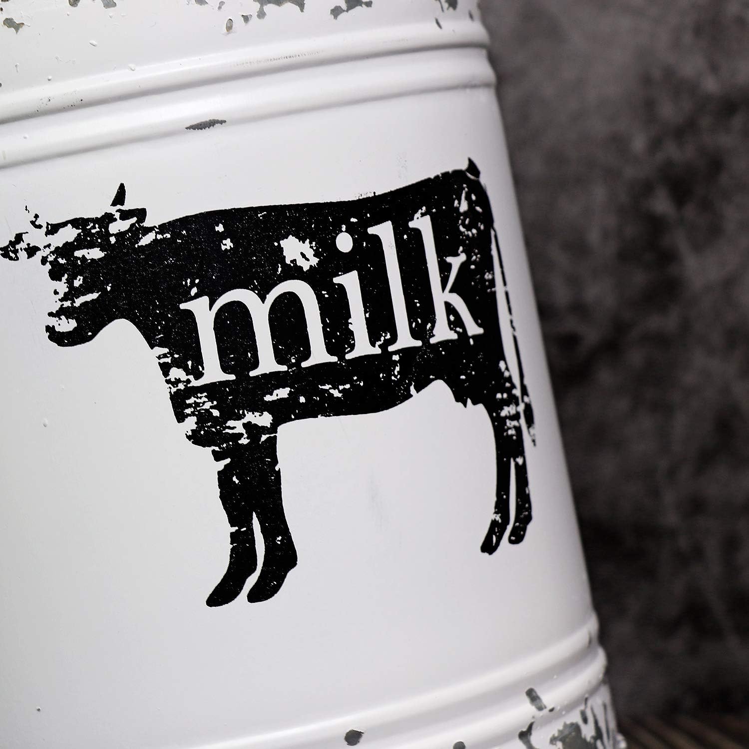 MISIXILE 11 Inch Galvanized Cow Milk Can Vase
