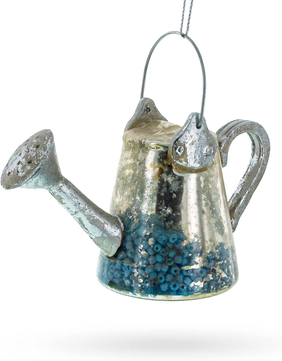 Rustic Metal Watering Can Christmas Ornament