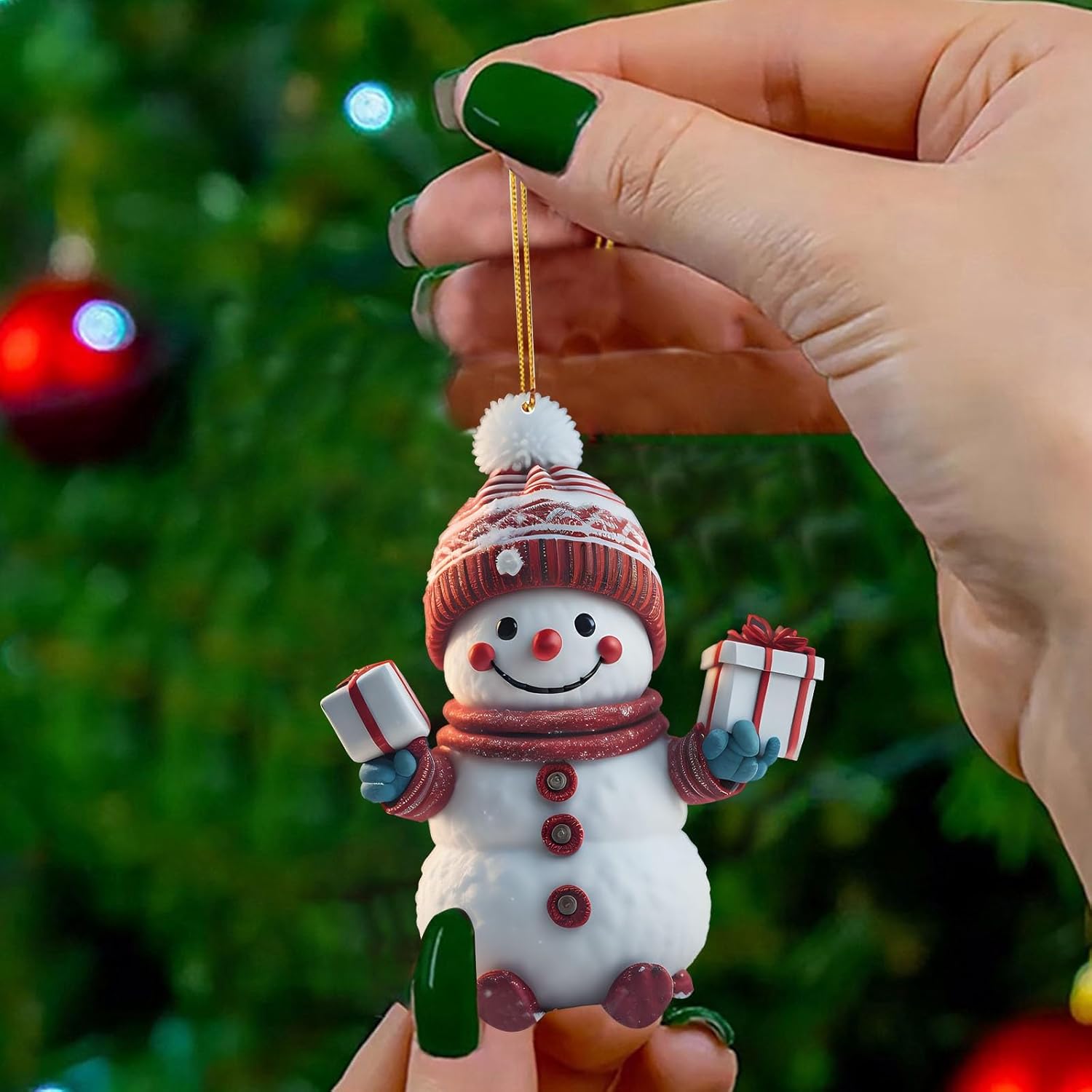 2024 Christmas Tree Hanging Decorations Snowman Cartoon Car Decor