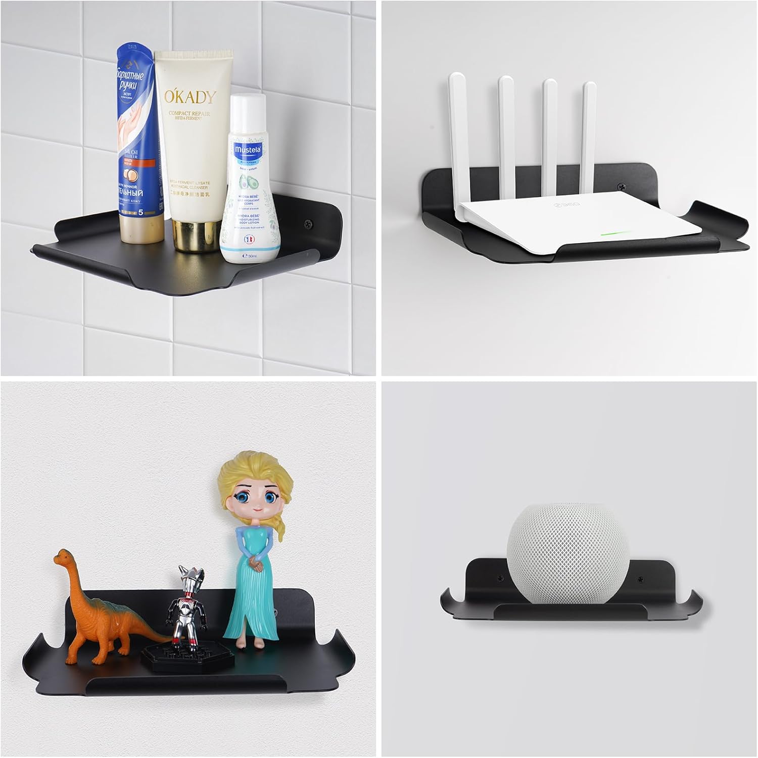 8x64 Floating Metal Wall Shelf for Smart Home Devices