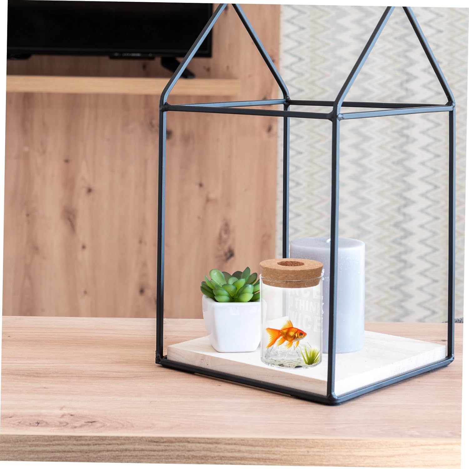 FUNOMOCYA Glass Vase Airtight Jar for Plants and Flowers