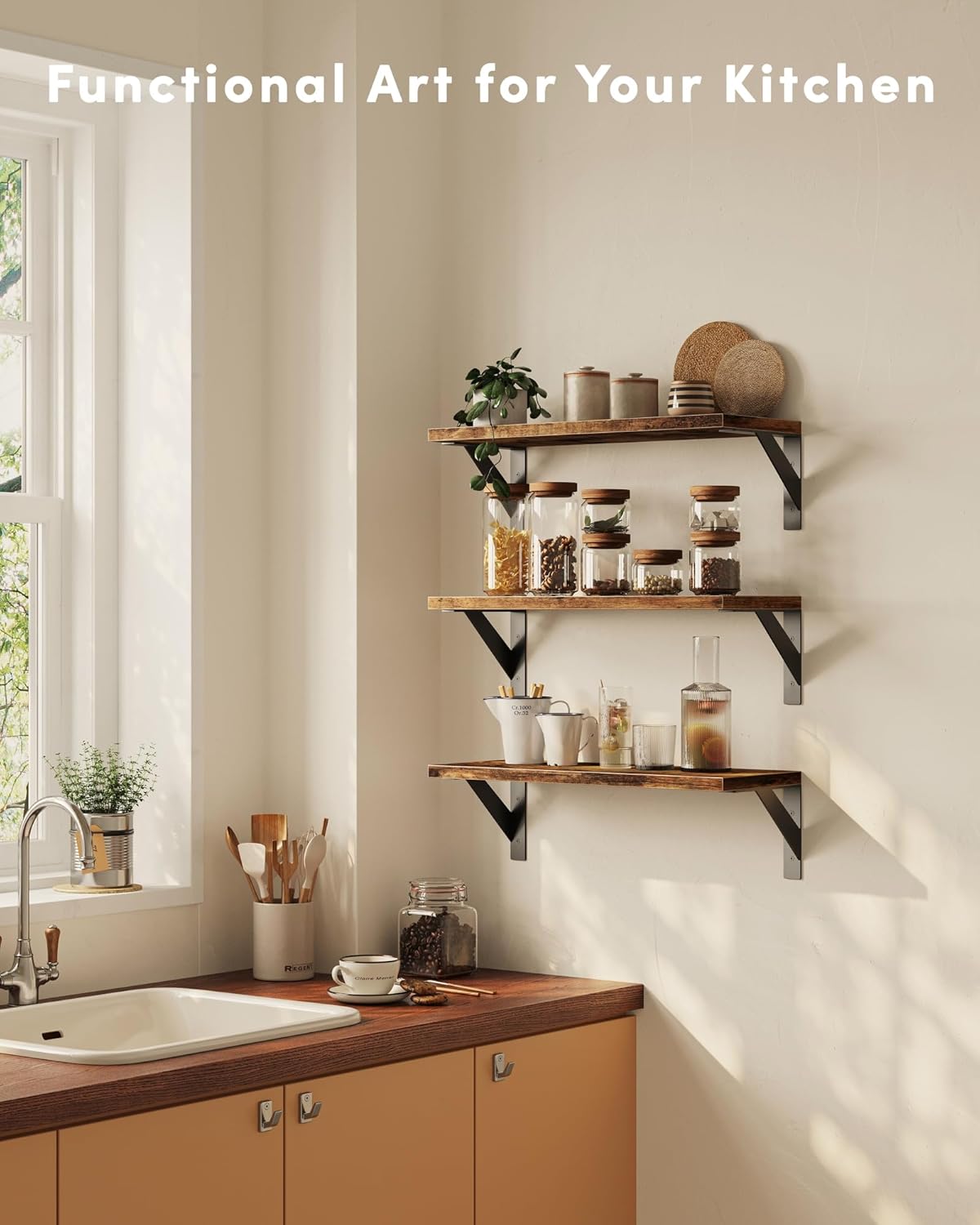 Floating Shelves for Wall Rustic Brown 17 Inches
