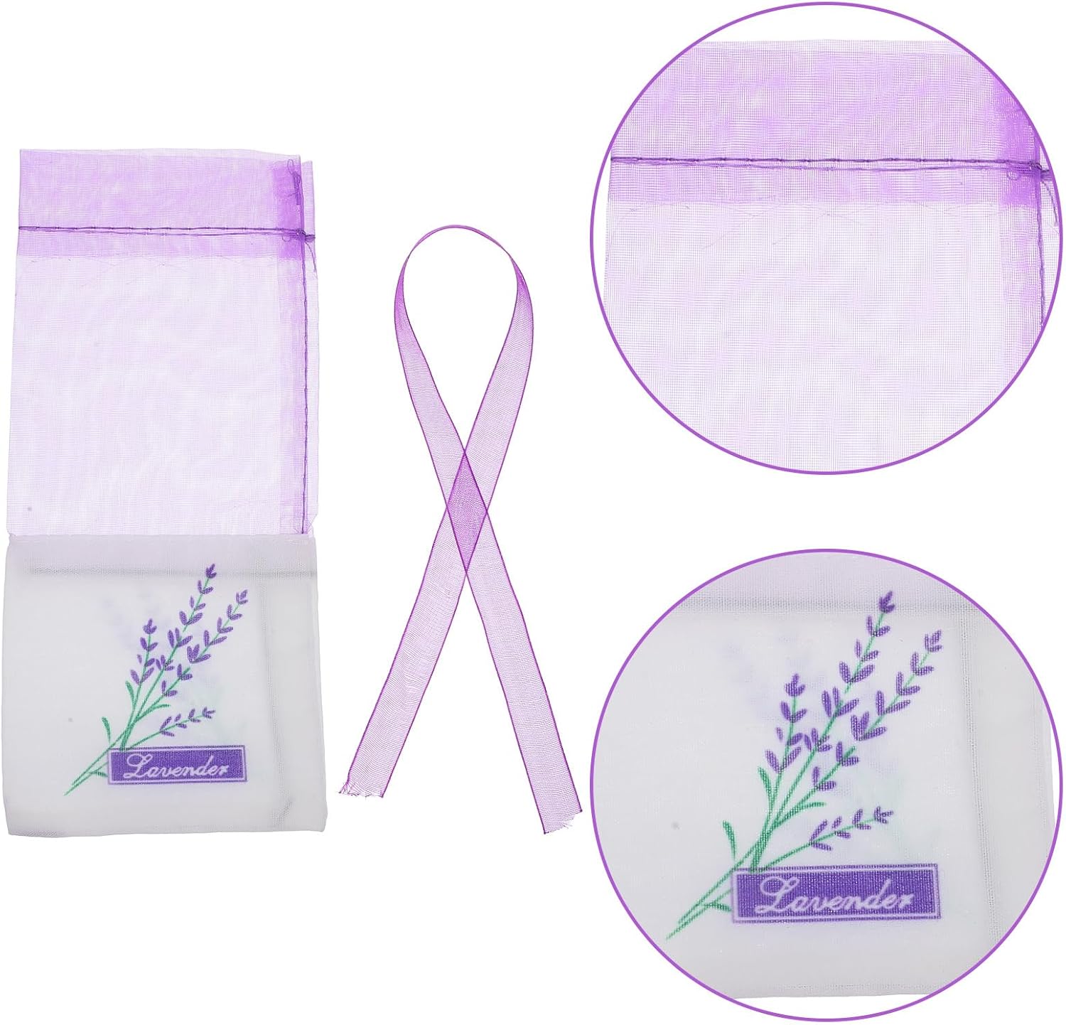 Wakauto 30pcs Purple Lavender Sachet Bags for Storage and Home Fragrance