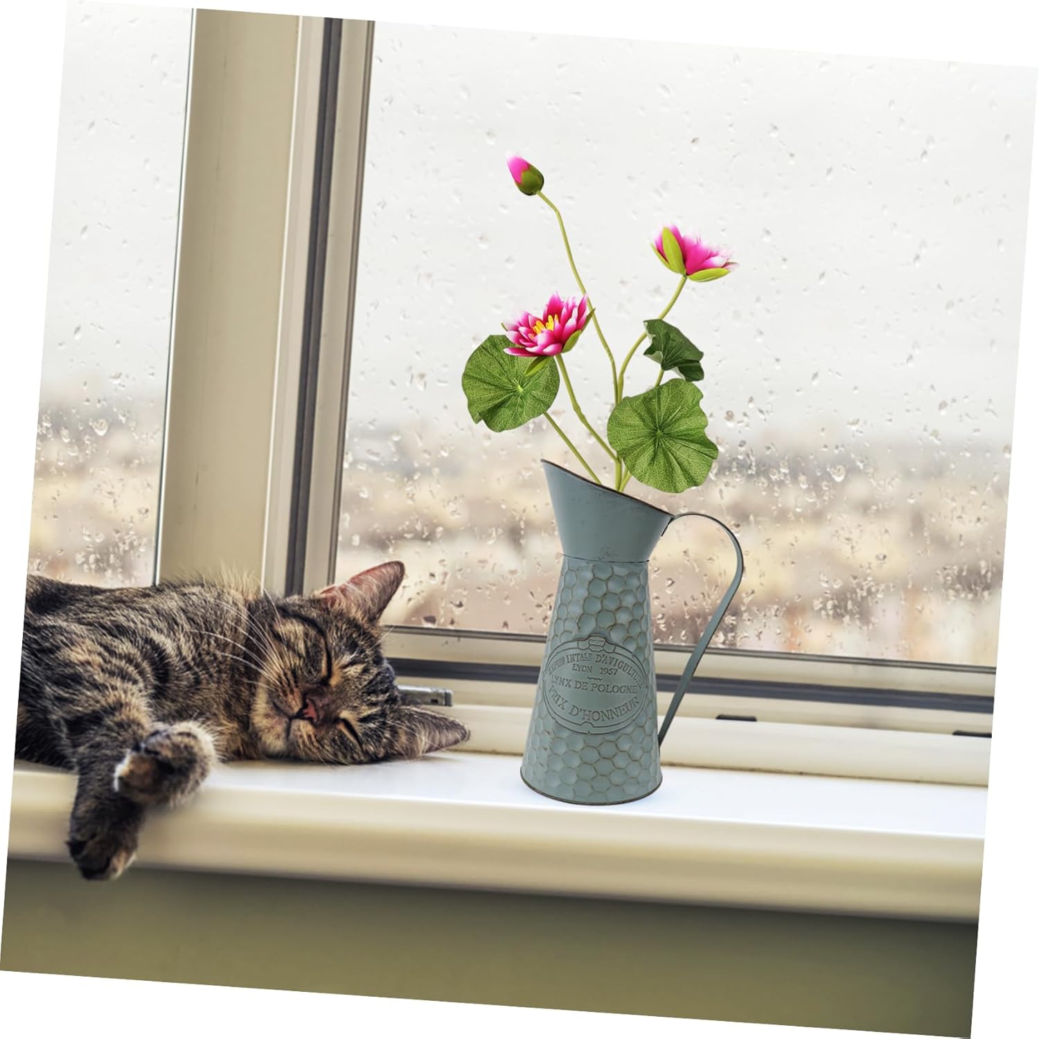 ABOOFAN Rustic Iron Decorative Vase for Home Office Balcony