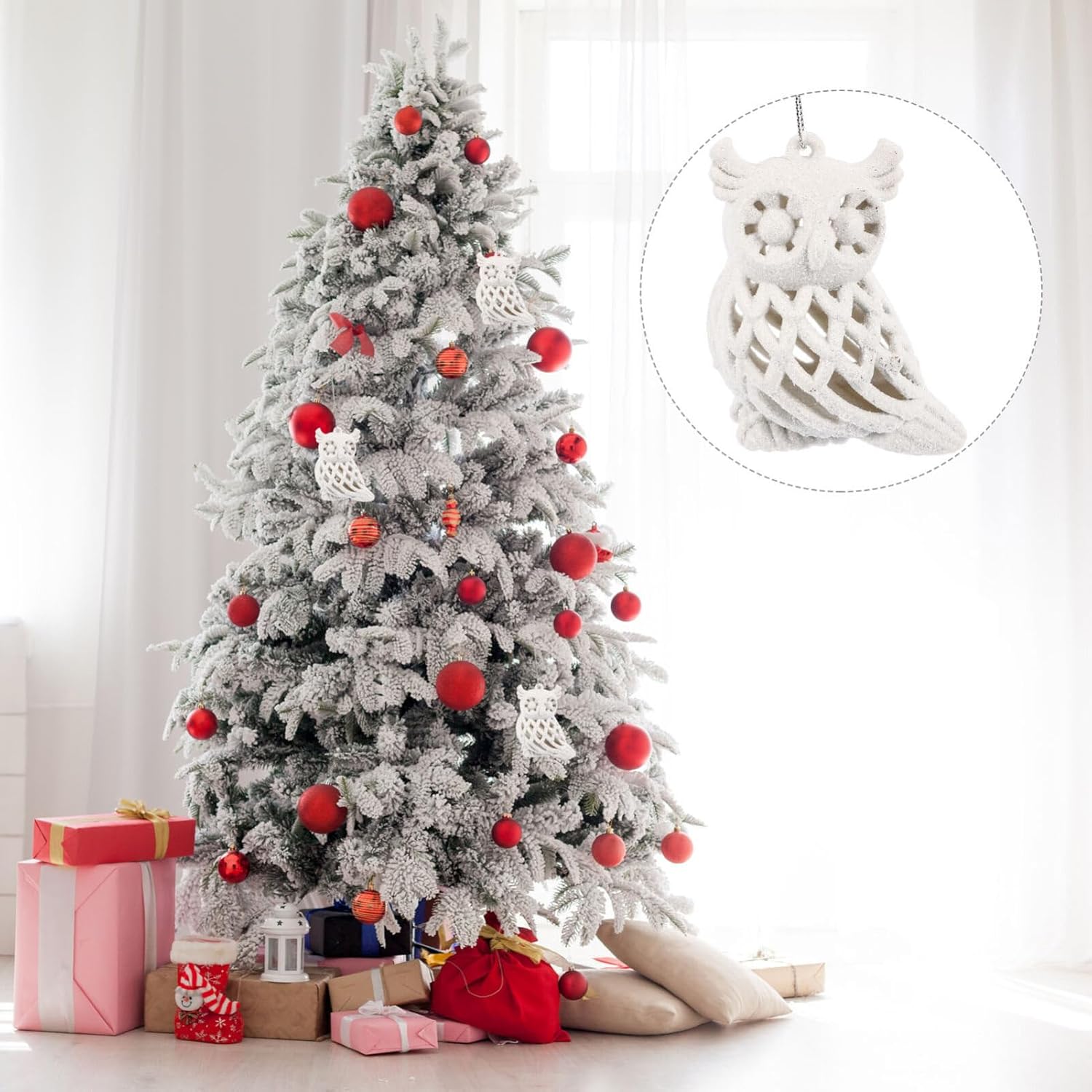 2pcs Adorable Christmas Tree Hanging Owl Decorations