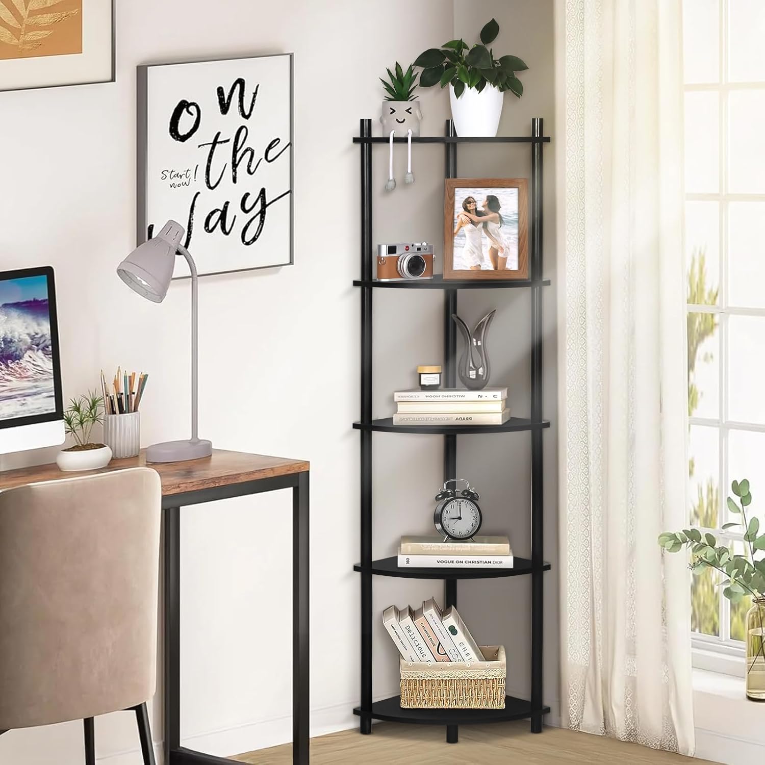 YGYQZ 5 Tier Wood Corner Shelf Stand