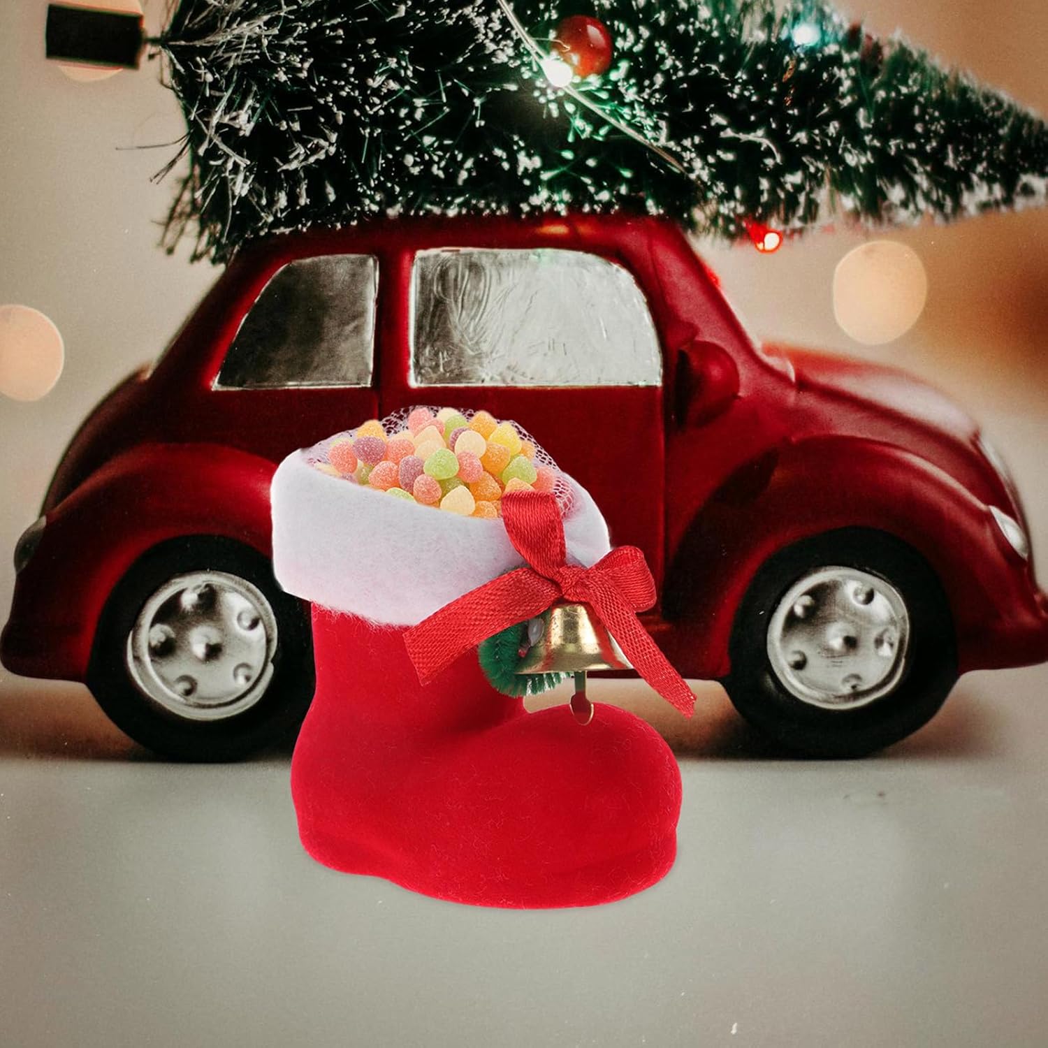 FOMIYES 8Pcs Santa Candy Boots Bags
