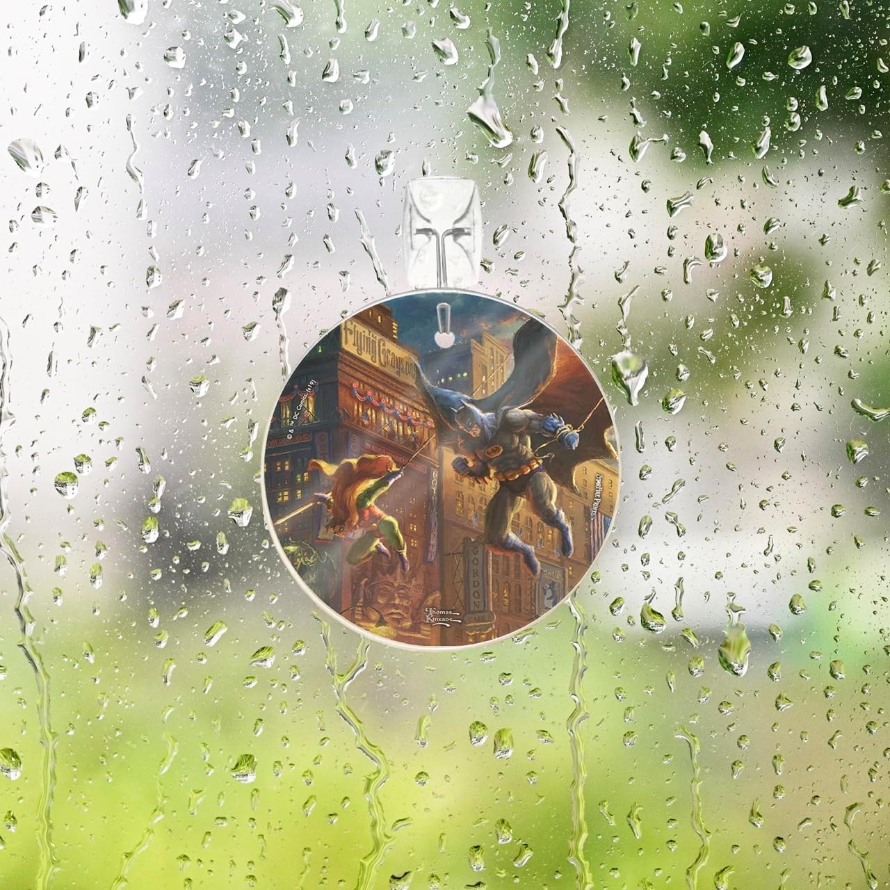 Thomas Kinkade The Dark Knight Saves Gotham City 35 Inch Glass Art