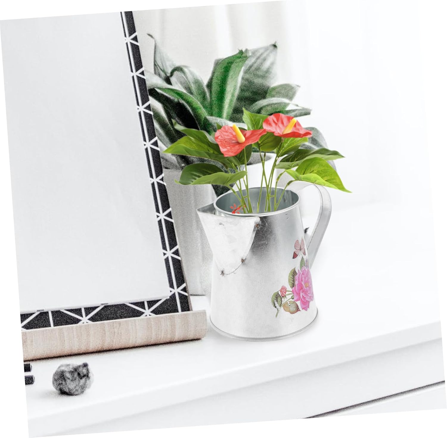 Rustic Iron Flower Vase Bucket for Home Decor