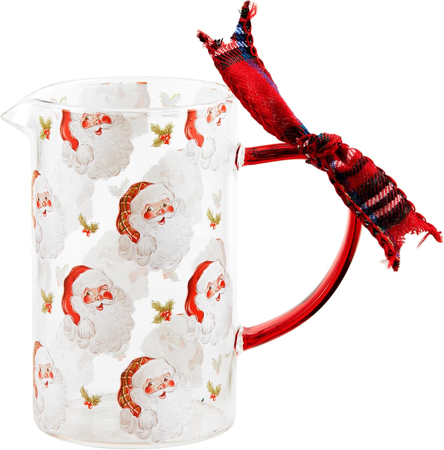 Mud Pie Classic Glass Bud Vase Santa Repeat 6x4 34