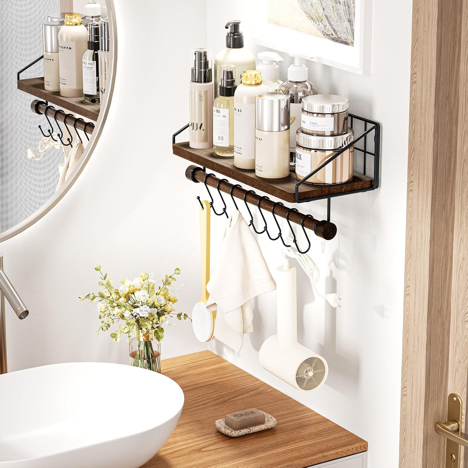 Alsonerbay Floating Shelf Wall-Mounted Kitchen Organizer