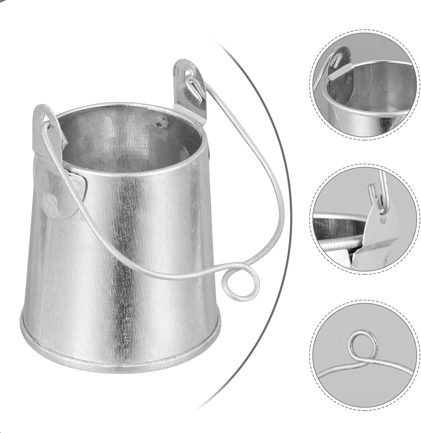 EXCEART 3pcs Retro Iron Flower Bucket Plant Container with Handle