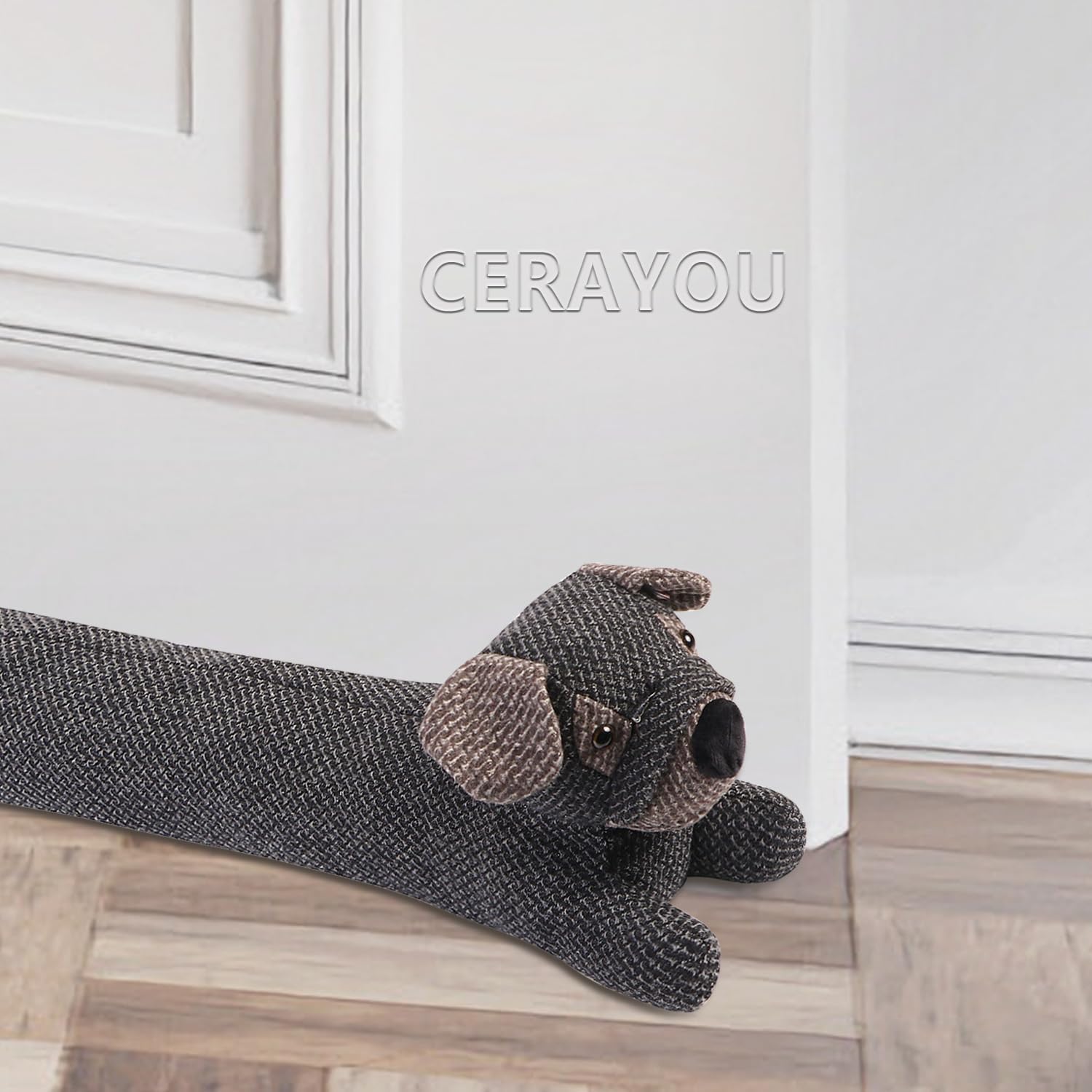 Cute Dog Door Stopper 34 Inches Dark Grey Heavy Duty