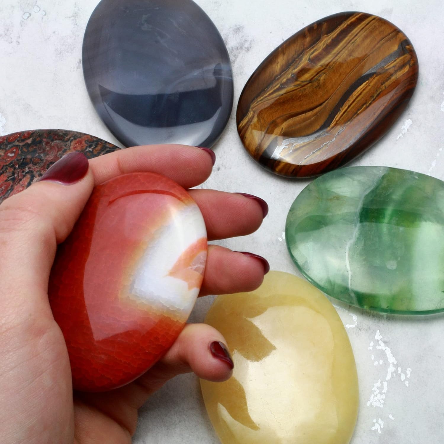 CrystalAge Amazonite Palm Stone 70x50mm