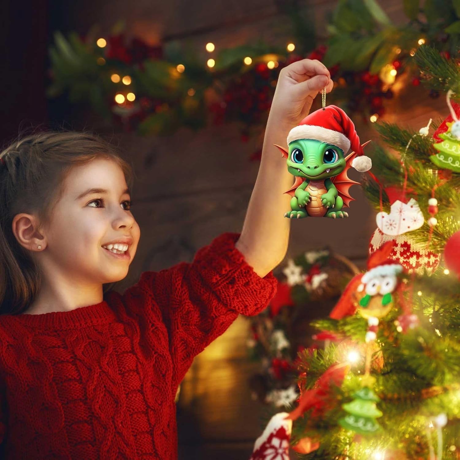 Dragon Baby Christmas Hanging Ornaments Cute Cartoon Decor