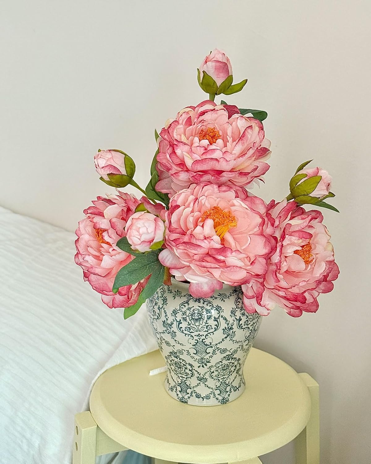 Vintage Chinoiserie Ginger Jar Ceramic Vase