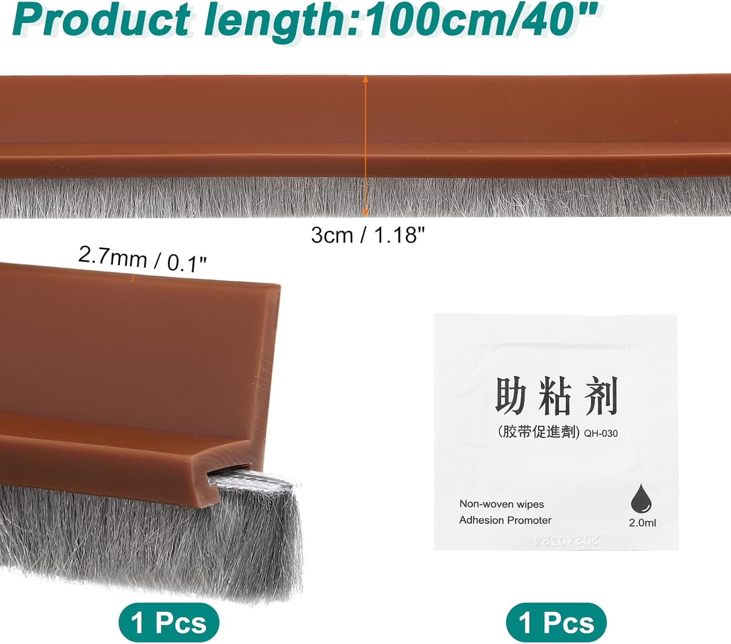 Uxcell Door Sweep Draft Stopper 12 x 40 Grey
