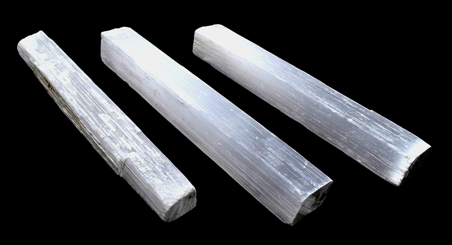 HQRP 5PCS White Selenite Sticks Natural Sparkling Gemstone