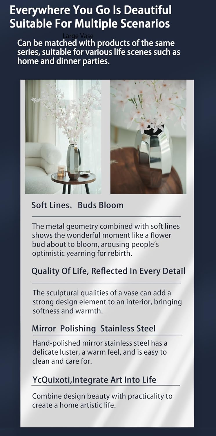 YcQuixoti Prismatic Mirror Vase 1209 Inches Tall